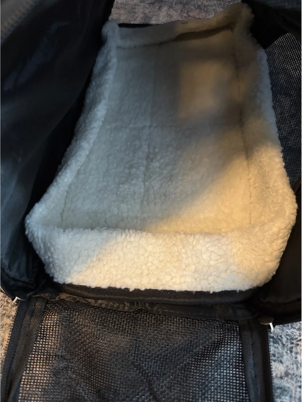 Brazzled Essentials Black Mesh Pet Carrier Fleece Pad